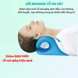 Gối Massage Cổ Vai Gáy Cao Su Non Công Thái Học – Gối Kê Cổ Giảm Đau Vai Gáy, Thư Giãn, Bấm Huyệt