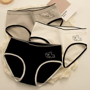 Quần Lót Nữ Cao Cấp Hình Gấu, Quần Lót Cotton Lưng Chun Co Giãn Thoải Mái Q34