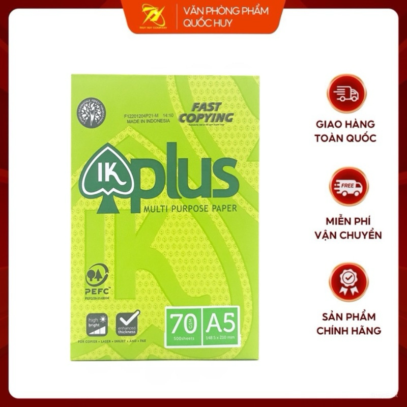 GIẤY IN A5 PLUS ĐL70G, INDONESIA (500 TỜ/1 GRAM) - VPP QUÔC HUY.