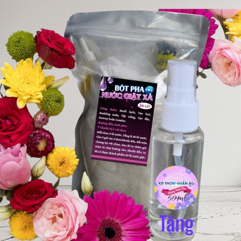 Pha 20 lít nước giặt ( tặng 1 chai xịt thơm 50ml) tại nhà | Shopee Việt Nam