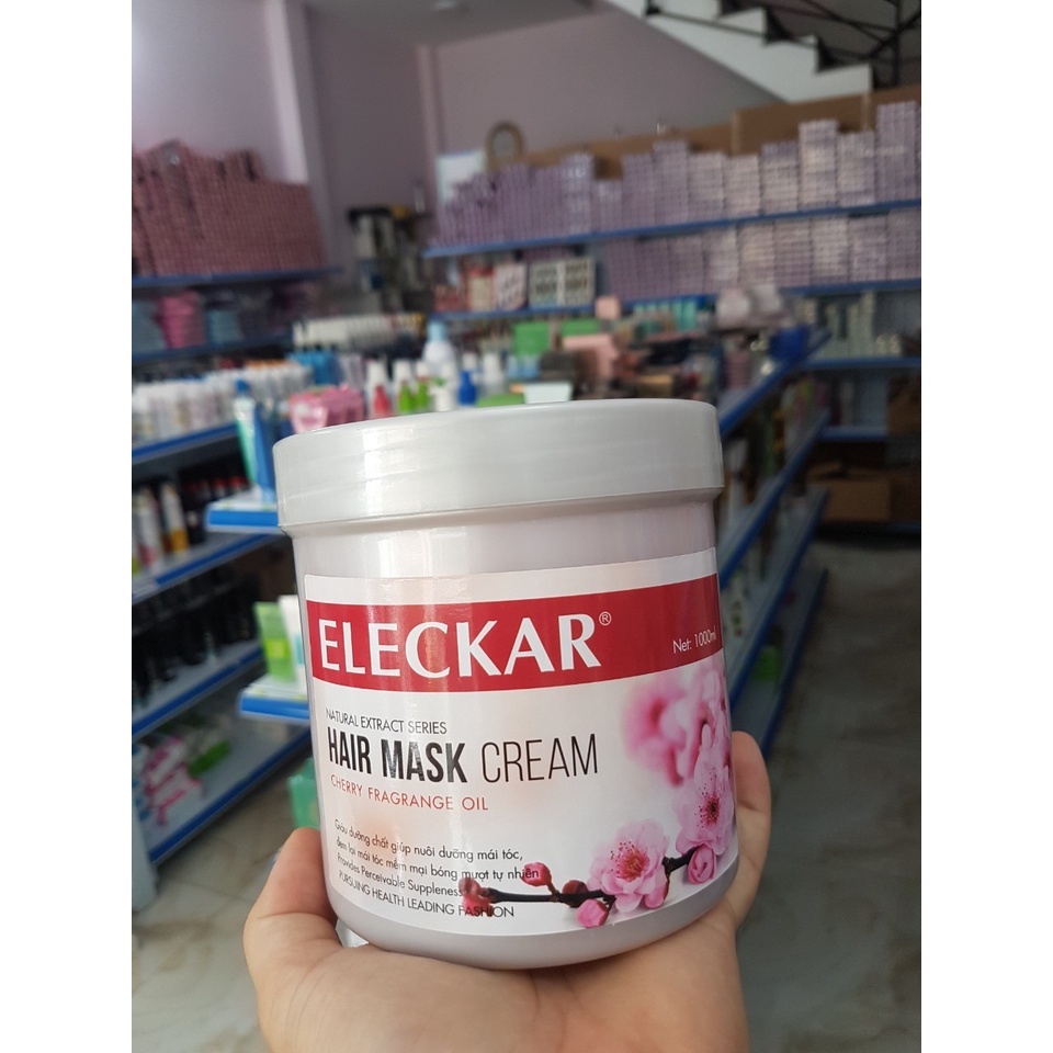 Hấp Dầu Kem xả Ủ Tóc Hoa Sen ELECKAR 1000ml - Phục Hồi Tóc Cho Tóc Mềm Mượt