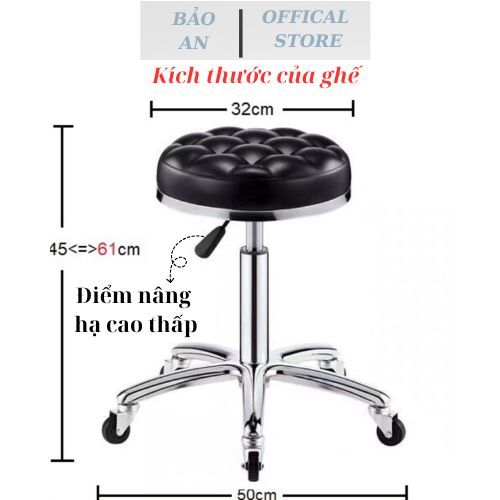 Ghế Xoay Nâng Hạ Có Múi, Sử Dụng Trong Spa, Phun Xăm, Chất Da Loại Tốt, Độ Bền Cao, Sử Dụng Tiện Lợi
