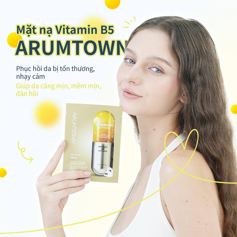 Combo 5-10 miếng Mặt nạ dưỡng da - ARUMTOWN VITAMIN B5 MASK ARUMTOWN - hạn 2028 Hàn Quốc  IS91