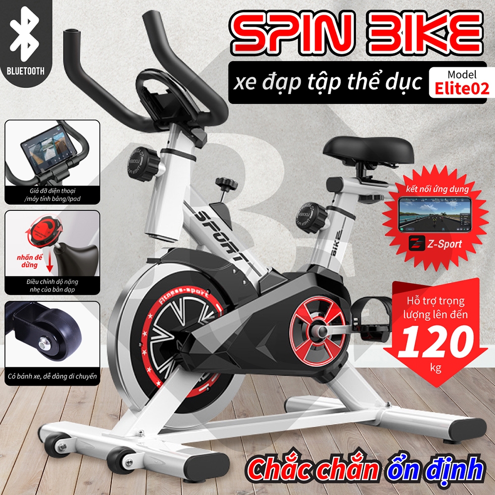 Ảnh BG -Xe đạp tập thể dục tại nhà, máy tập thể dục Fitness, có bluetooth kết nối 4