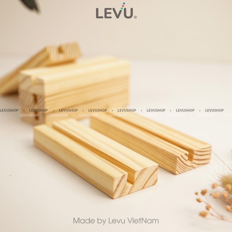 Chân đế gỗ đặt tranh ảnh, kệ tranh để bàn, chân menu gỗ thông nguyên khối 2x5x14cm