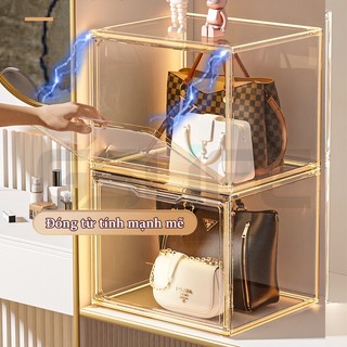 GSlife Acrylic Hộp Mica Hộp Nhựa Trong Suốt Hộp Đựng Giày Trưng Bày Túi Xách Nắp Nam Châm Chất Lượng Cao