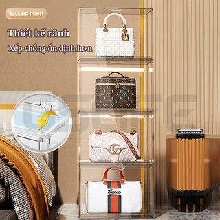 GSlife Acrylic Hộp Mica Hộp Nhựa Trong Suốt Hộp Đựng Giày Trưng Bày Túi Xách Nắp Nam Châm Chất Lượng Cao