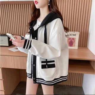 (CÓ TÚI) Áo Khoác Nỉ NÚT BẤM Phong Cách BOMBER Cực HOT Chất Nỉ Ấm