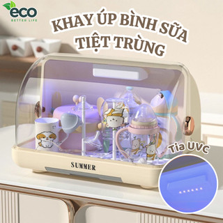 Khay úp bình sữa tiệt trùng ECO bảo quản bằng tia UVC loại bỏ vi khuẩn 99% an toàn tiện dụng