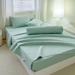 Bộ Chăn ga DRAP CHẦN Cotton Đũi Alva 5 món dày dặn, phối màu tinh tế, hoạ tiết trang nhã, thoáng mát, vệ sinh — ảnh 4