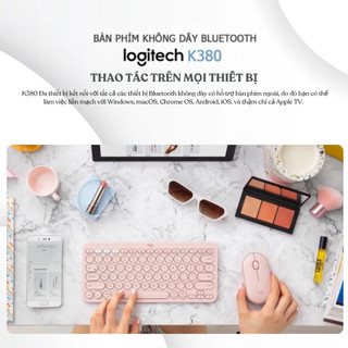 Bàn phím bluetooth LOGITECH K380 Pebble Keys 2 bàn phím không dây kết nối bluetooth 3 thiết bị