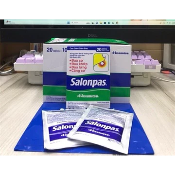 Cao dán giảm đau Salonpas Hisamitsu Hộp 20 miếng - Giúp giảm đau cơ, đau khớp, đau lưng, căng cơ