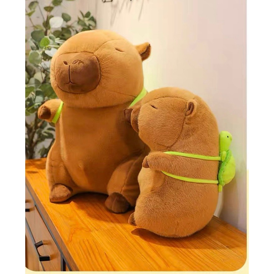 Capybara Balo Rùa Gấu Capybara Đeo Balo Rùa Đáng Yêu Gấu Bông Capybara Đeo Cặp Cao Cấp Chất Vải Lông Và Đường May Đẹp