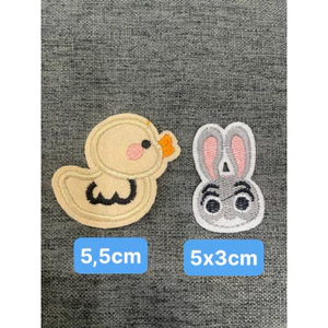 patch vải ủi nhiệt thêu hình thời trang thỏ vịt dễ thương