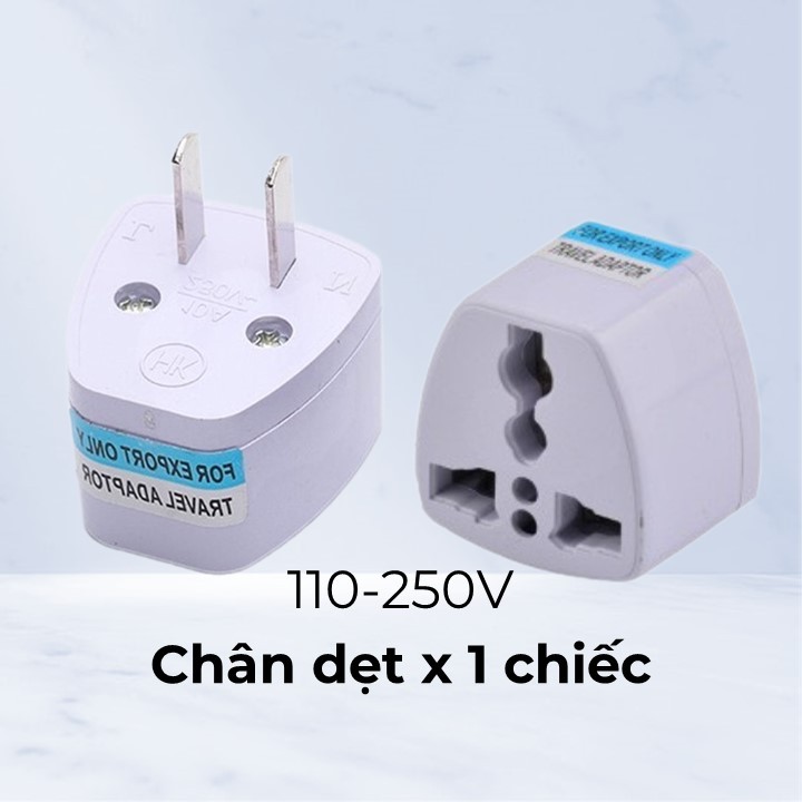 Phích cắm chuyển đổi 3 chân sang 2 chân, ổ cắm chuyển đổi 3 chấu nguồn 220V phù hợp mọi loại đầu cắm.