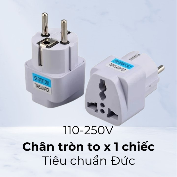 Phích cắm chuyển đổi 3 chân sang 2 chân, ổ cắm chuyển đổi 3 chấu nguồn 220V phù hợp mọi loại đầu cắm.