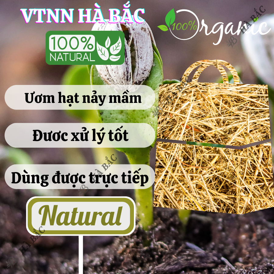 Giá Thể Rơm Khô Dùng Che Phủ Đất, Trồng Rau, Hoa Kiểng, Trang Trí, Vật Liệu Thân Thiện Môi Trường (túi 1kg, 2kg, 5kg)