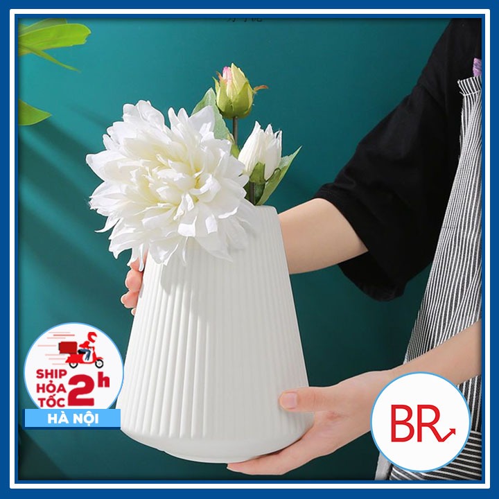 Bình hoa nhựa giả gốm hình chum, cắm hoa, trang trí nhà cửa - Bình hoa để bàn decor phòng ngủ, phòng khách 02194