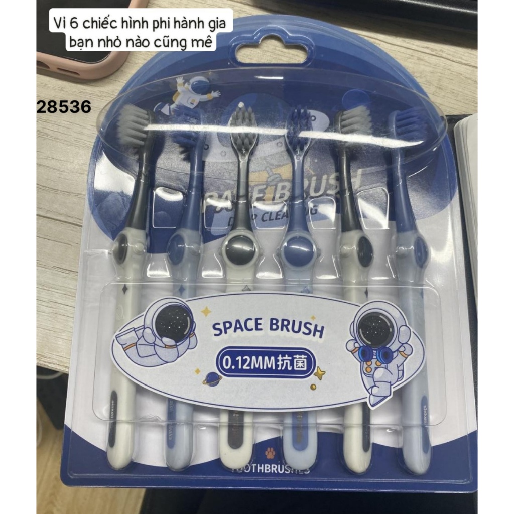 Combo 6 bàn chải Space Brush cho bé trai bé gái 3-12y (   hot)