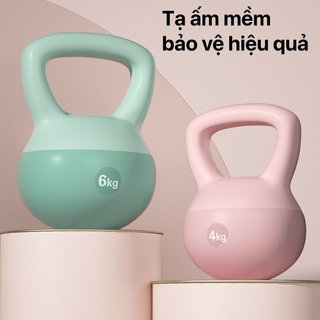 Tạ Ấm,Tạ Kettlebell,Tạ Quai Xách 4kg,6kg,8kg Da Mềm PVC Lõi Cát Sắt Tập Mông Đùi,Gym Đại Nam Sport