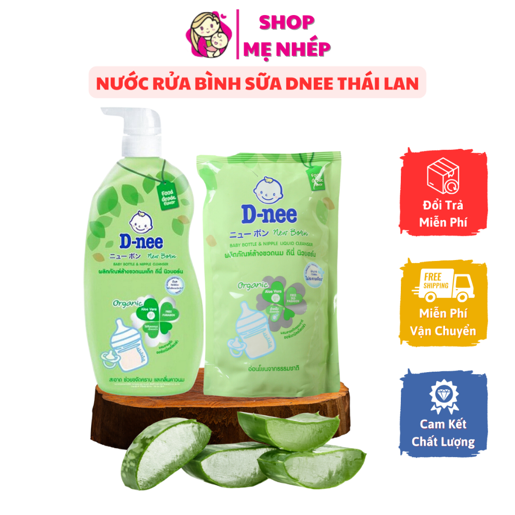 Nước rửa bình sữa Dnee organic Thái trà xanh túi 550ml/ chai 600ml ...