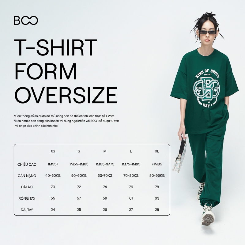 Ảnh Áo Thun BOO Unisex Oversized 100% Cotton In Graphic 01 Xu Dính Túi 4