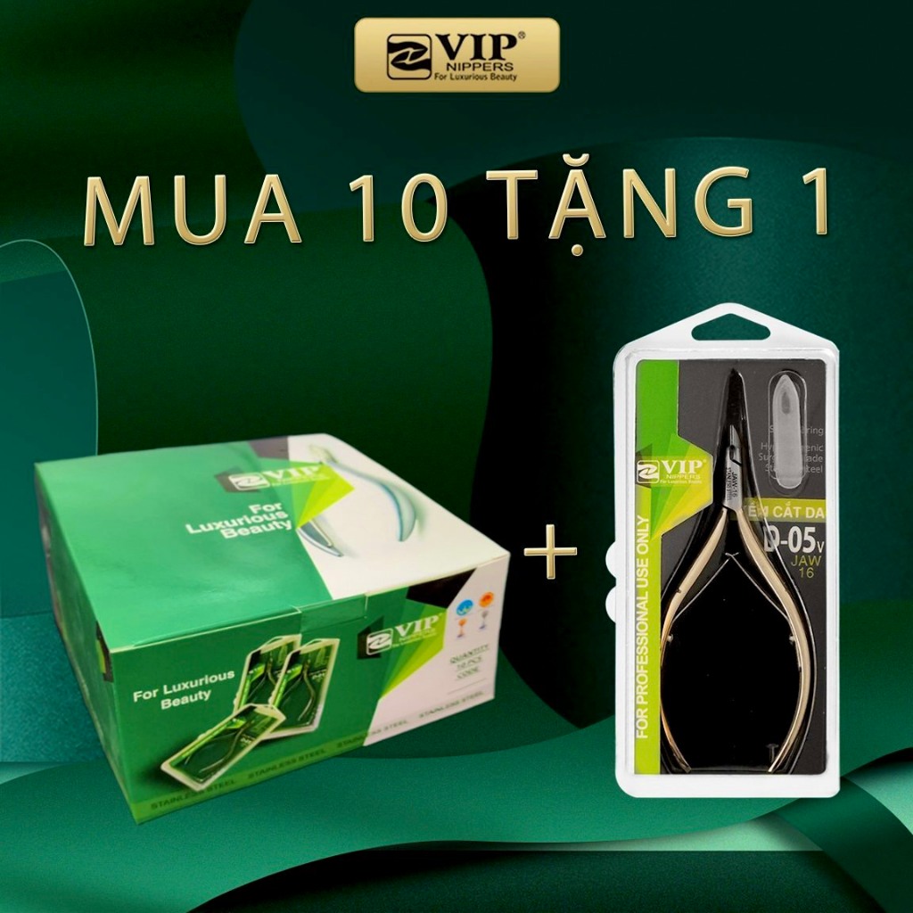 (COMBO) 10 Cây Kềm Tặng 1 Cây, Kềm Cắt Da VIP D-05x/v  Inox Chống Rỉ Sét