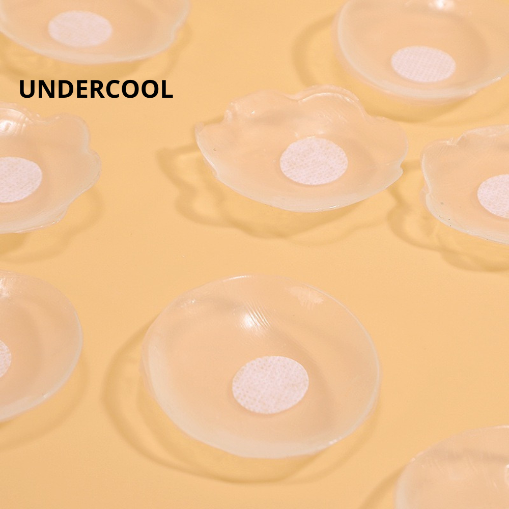 Hộp XANH 5 Cặp Dán Nhũ Silicon UNDERCOOL Hình Hoa Màu Da Siêu Chắc Không Sợ Rơi DT09
