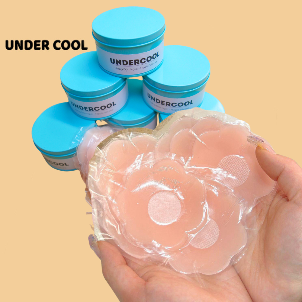 Hộp XANH 5 Cặp Dán Nhũ Silicon UNDERCOOL Hình Hoa Màu Da Siêu Chắc Không Sợ Rơi DT09