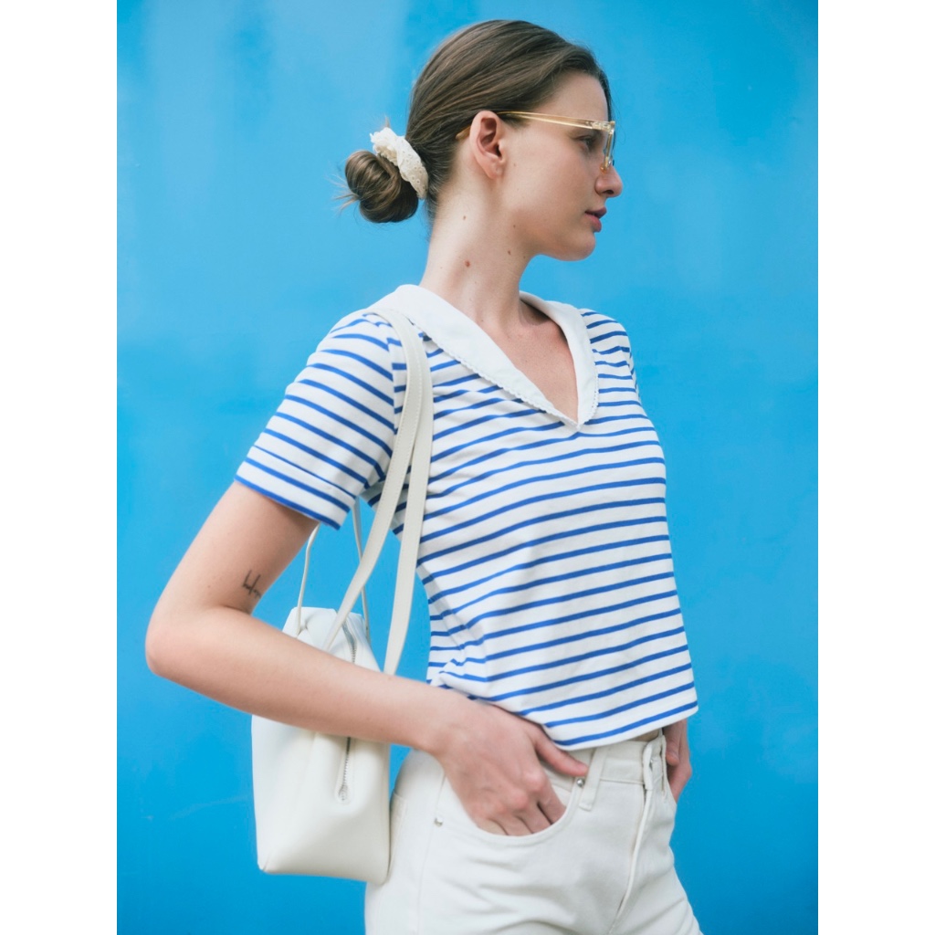 TheBlueTshirt - Áo thuỷ thủ V Sailor T - Signature Blue Stripe - Women