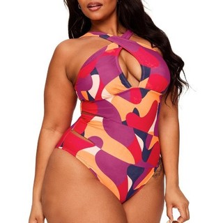 Bikini Bigsize  Bikini 1 mảnh kín đáo che bụng cổ chéo cut eo lạ mắt hàng VNXK của ADORE ME