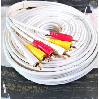 Dây Cáp Loa AV 6 Đầu Bông Sen, Dây AV 3 RCA Dài 1.8M - 3M - 5M - 10M Honjianda Hàng Chính Hãng