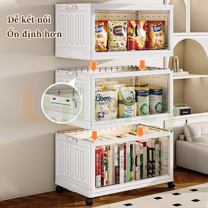 Lifinity Tủ Nhựa Đựng Gấp Gọn Tiện Lợi-Tủ Đa Năng Có Bánh Xe, Có Thể Đựng Quần Áo/Đồ Chơi/Đồ Ăn Nhẹ/Sách
