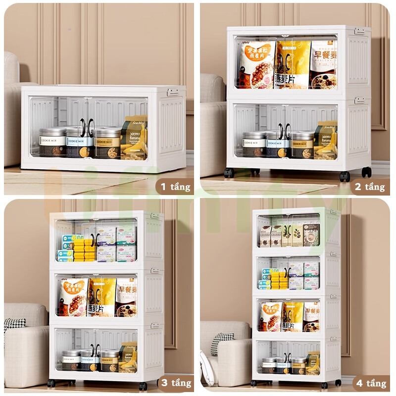 Lifinity Tủ Nhựa Đựng Gấp Gọn Tiện Lợi-Tủ Đa Năng Có Bánh Xe, Có Thể Đựng Quần Áo/Đồ Chơi/Đồ Ăn Nhẹ/Sách