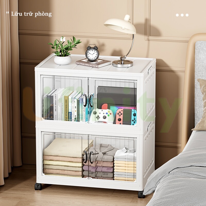 Lifinity Tủ Nhựa Đựng Gấp Gọn Tiện Lợi-Tủ Đa Năng Có Bánh Xe, Có Thể Đựng Quần Áo/Đồ Chơi/Đồ Ăn Nhẹ/Sách