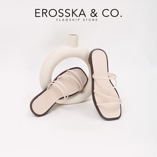 Erosska - Dép nữ thời trang quai ngang kiểu dáng đơn giản mang được 2 kiểu màu kem - EM105