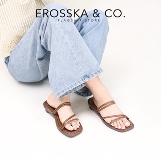 Erosska- Giày sandal nữ mũi vuông phối dây quai mảnh mang được 2 kiểu cao 2cm màu nâu _ EM105