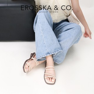 Erosska- Giày sandal nữ mũi vuông phối dây quai mảnh mang được 2 kiểu cao 2cm màu nâu _ EM105
