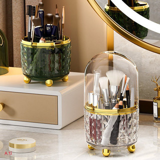 T&T0243 Lọ đựng cọ trang điểm xoay 360 có nắp chống bụi,hoạ tiết kim cương sang trọng