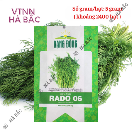 Hạt Giống Thì Là RADO 06 (Gói 5g~2400 Hạt) Rạng Đông, Sinh Trưởng Mạnh, Thu Hoạch Nhiều Lần, Trồng Quanh Năm