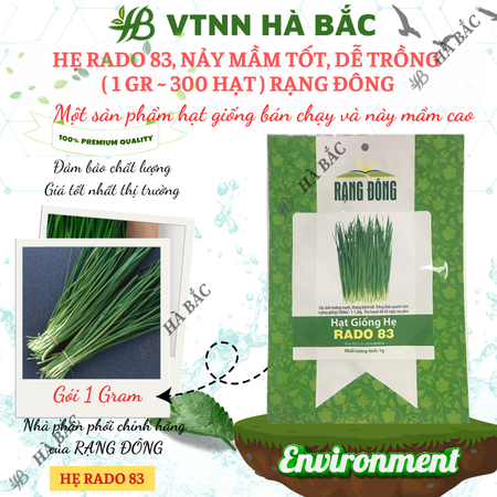 Hạt Giống Hẹ Lá RADO 83 (Gói 1g~300 Hạt) Rạng Đông, Giàu Dinh Dưỡng, Nảy Mầm Tốt, Trồng Quanh Năm