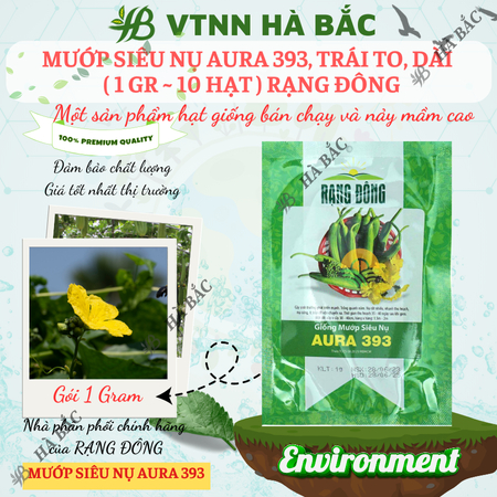 Hạt Giống Mướp Siêu Nụ Aura RADO 393 (Gói 1g~10 Hạt) Rạng Đông, Dễ Chăm Sóc, Nụ Cứng, Dễ Vận Chuyển, Trồng Quanh Năm