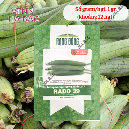Hạt Giống Mướp Hương Xanh Lai F1 RADO 39 (Gói 1g~12 Hạt) Rạng Đông, Sinh Trưởng Khỏe, Năng Suất Cao, Dễ Chăm Sóc