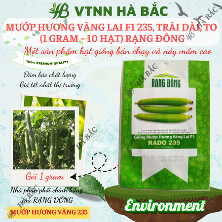 Hạt Giống Mướp Hương Vàng Lai F1 RADO 235 (Gói 1g~10 Hạt) Rạng Đông, Trái Cứng, Vận Chuyển Xa