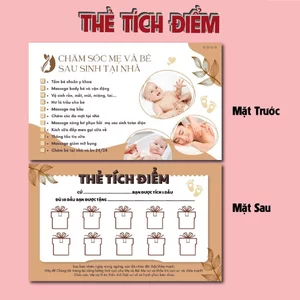 Phiếu tích điểm chăm sóc mẹ bé, size 9x5.4cm 100 cái