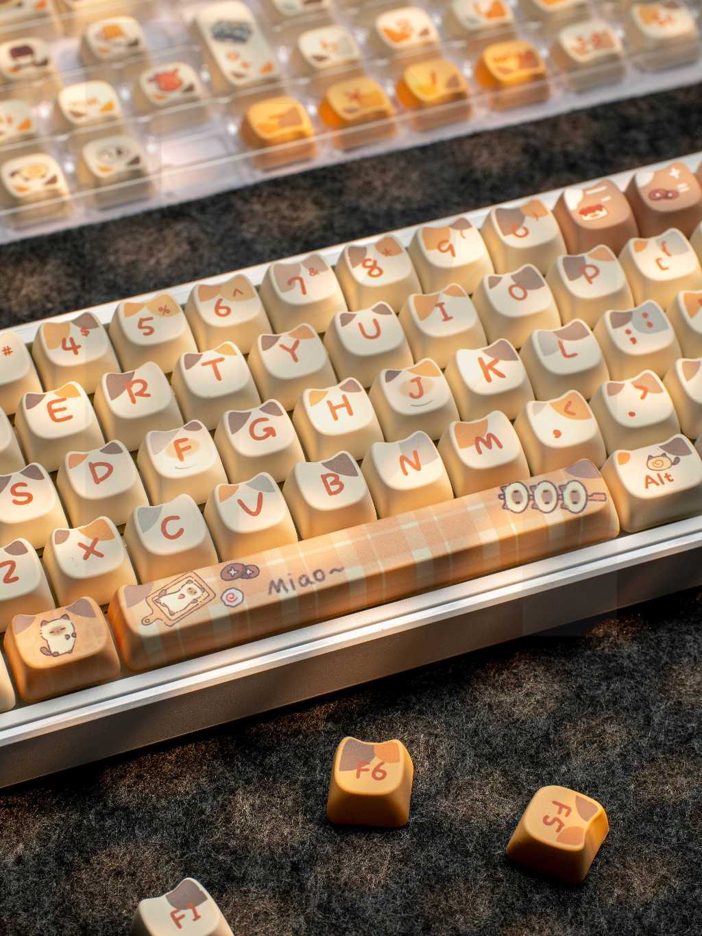 Keycap Shushi Cat profile MAO chất liệu nhựa pbt họa tiết in dyesub ...