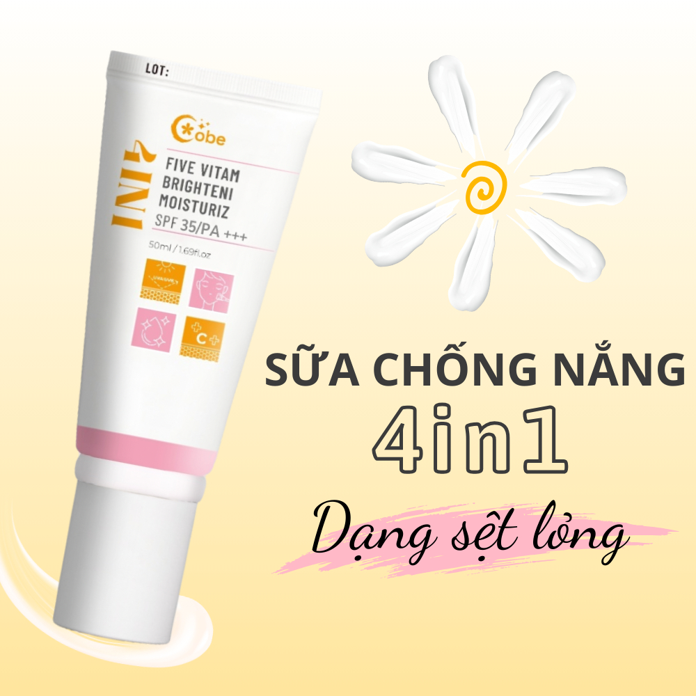 Ảnh Sữa chống nắng dưỡng ẩm sáng da Cobe 4 in 1 nâng tone, dưỡng ẩm, làm sáng và chống nắng - 50ml 3
