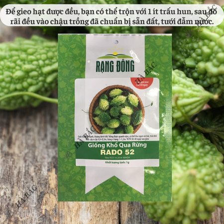 Hạt Giống Khổ Qua Rừng RADO 52 (Gói 1g~10 Hạt) Rạng Đông, Trái Sai, Kháng Bệnh Tốt, Trồng Quanh Năm