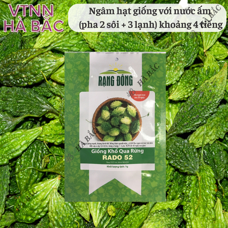 Hạt Giống Khổ Qua Rừng RADO 52 (Gói 1g~10 Hạt) Rạng Đông, Trái Sai, Kháng Bệnh Tốt, Trồng Quanh Năm
