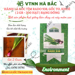 Hạt Giống Hành Lá Gốc Tím RADO 938 (Gói 2g~300 Hạt) Rạng Đông, Trồng Quanh Năm, Gốc To, Khỏe